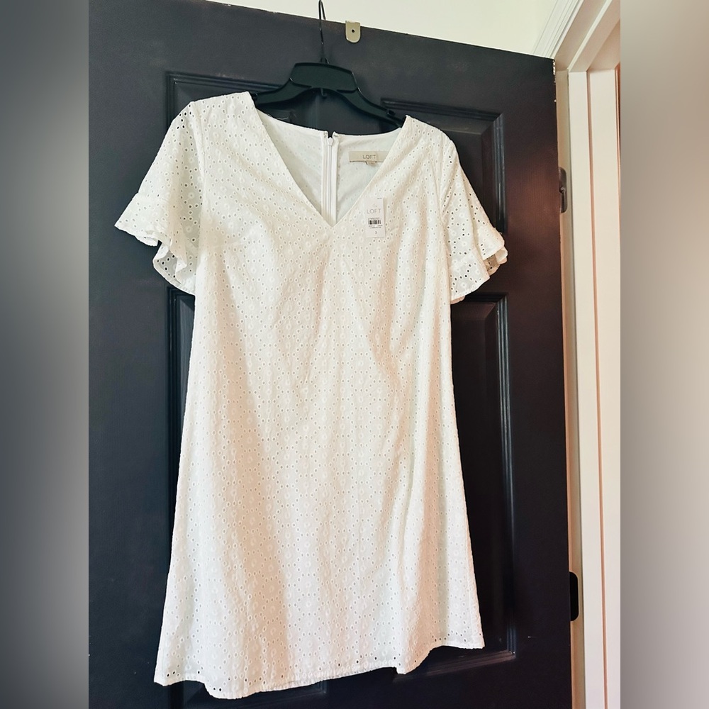 NEW LOFT Eyelet Shift Dress
